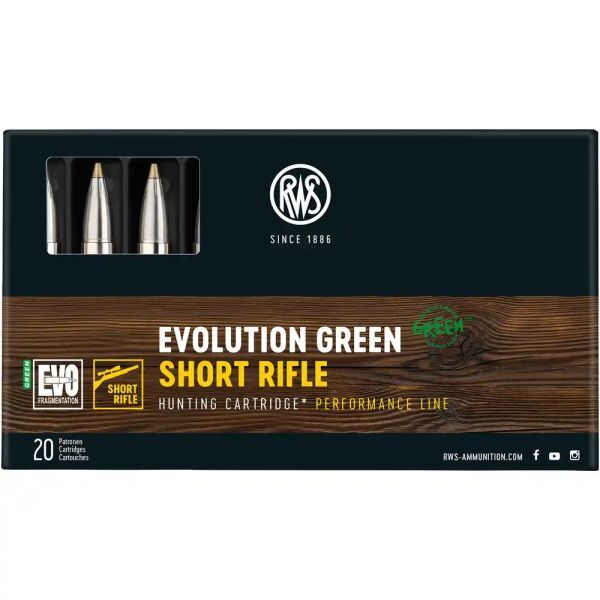 RWS .308 Win. Short Rifle EVO Green 139grs, 20 Schuss