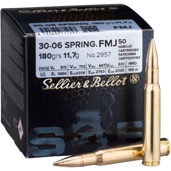 Sellier & Bellot .30-06 Spr. FMJ 180 gr, 50 Schuss