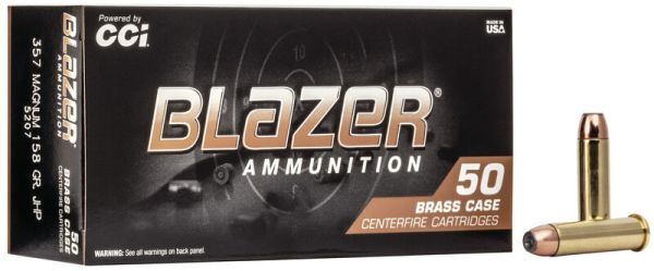 CCI .357 Magnum 158 grs JHP Blazer Brass, 50 Schuss