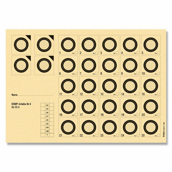 Krüger 5483 BDMP Scheibe Nr. 6, 50 m