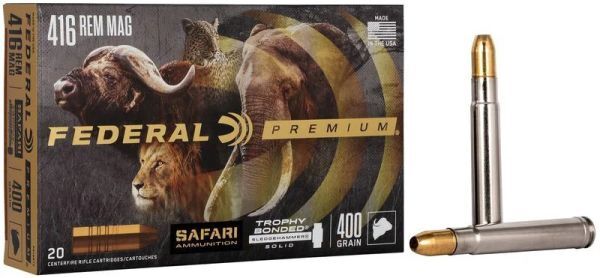 Federal .416 Rem Mag 400gr Trophy Bonded Sledgehammer Solid, 20 Schuss