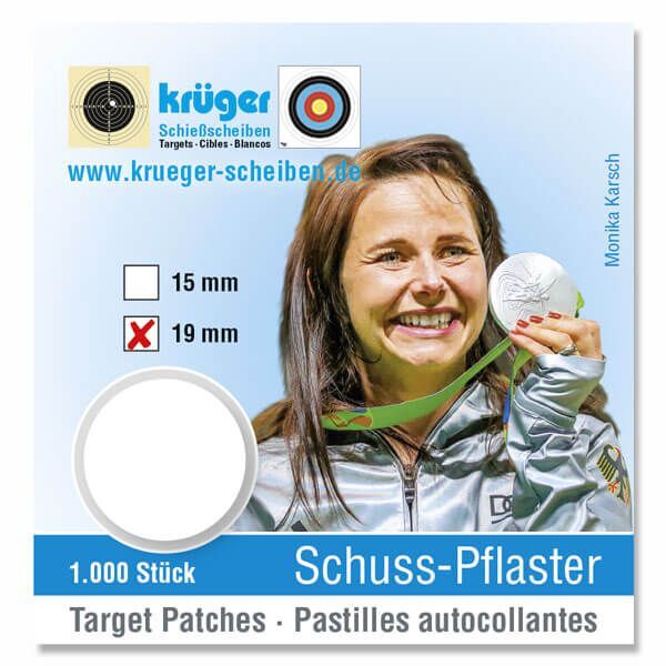 Krüger Schusspflaster 19mm weiß