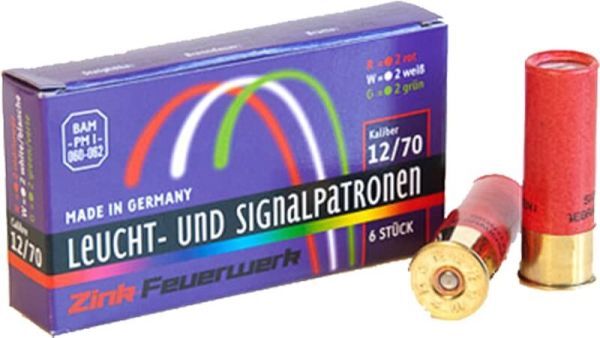 Zink Feuerwerk 12/70 Leuchtsignalpatronen, 6 Schuss