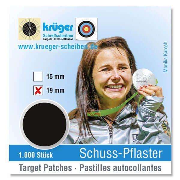 Krüger Schusspflaster 19mm schwarz