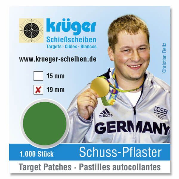 Krüger Schusspflaster 19mm grün für DSU Scheiben
