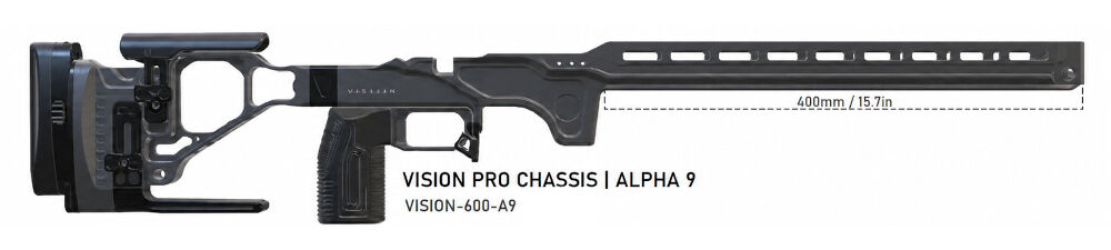 VISION Pro Chassis Remington 700 SA in FDE – Alpha 9 M-LOK/V-LOK Vorderschaft
